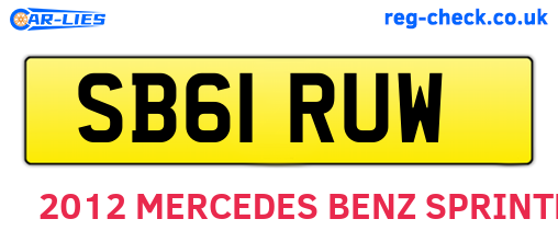 SB61RUW are the vehicle registration plates.