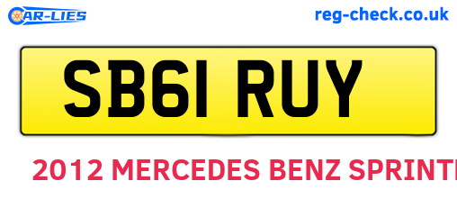 SB61RUY are the vehicle registration plates.