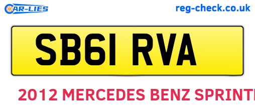 SB61RVA are the vehicle registration plates.