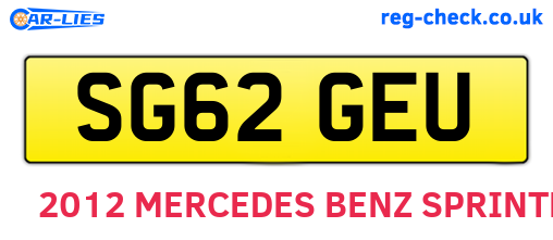 SG62GEU are the vehicle registration plates.