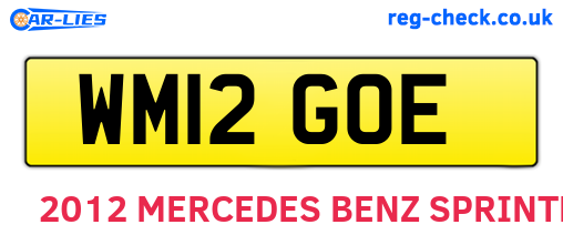WM12GOE are the vehicle registration plates.