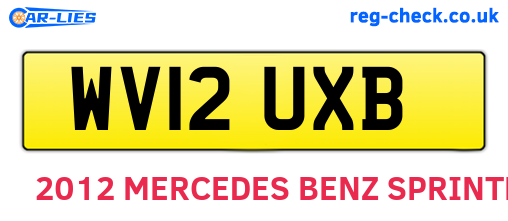 WV12UXB are the vehicle registration plates.