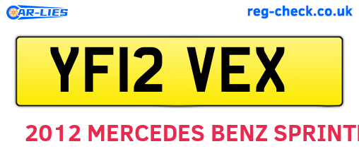 YF12VEX are the vehicle registration plates.