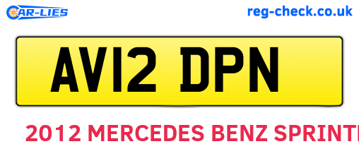 AV12DPN are the vehicle registration plates.