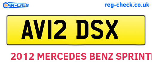 AV12DSX are the vehicle registration plates.