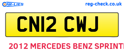 CN12CWJ are the vehicle registration plates.