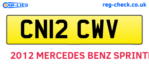 CN12CWV are the vehicle registration plates.