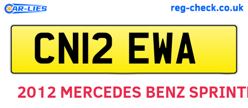 CN12EWA are the vehicle registration plates.