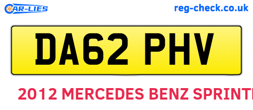 DA62PHV are the vehicle registration plates.
