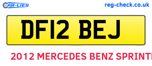 DF12BEJ are the vehicle registration plates.