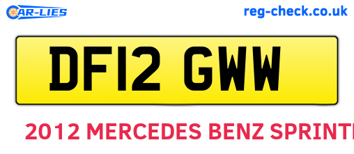 DF12GWW are the vehicle registration plates.