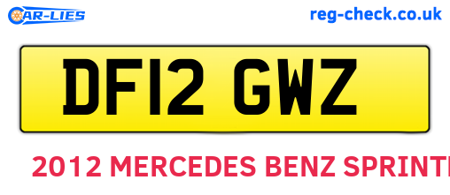 DF12GWZ are the vehicle registration plates.