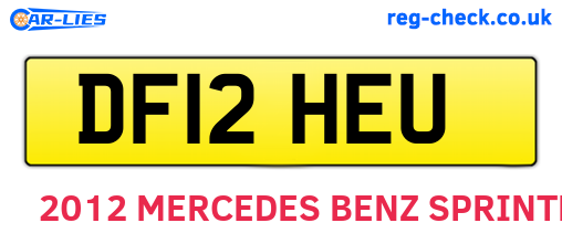 DF12HEU are the vehicle registration plates.