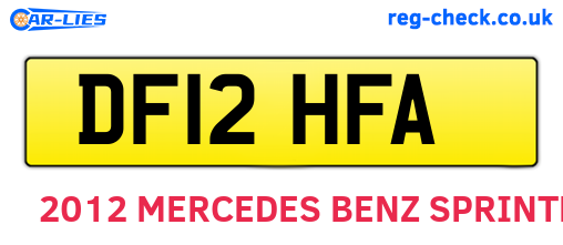 DF12HFA are the vehicle registration plates.