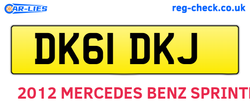 DK61DKJ are the vehicle registration plates.