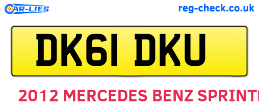 DK61DKU are the vehicle registration plates.