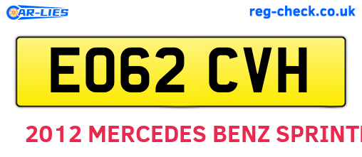 EO62CVH are the vehicle registration plates.