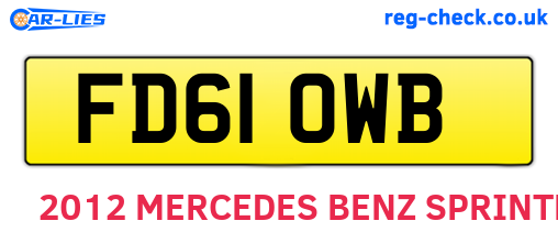 FD61OWB are the vehicle registration plates.