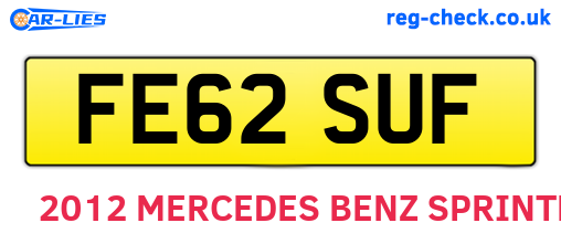 FE62SUF are the vehicle registration plates.