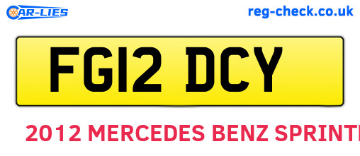 FG12DCY are the vehicle registration plates.