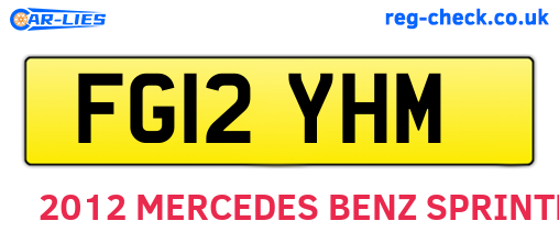 FG12YHM are the vehicle registration plates.