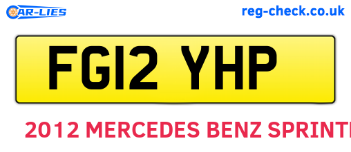 FG12YHP are the vehicle registration plates.