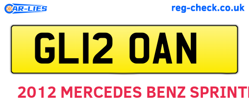 GL12OAN are the vehicle registration plates.