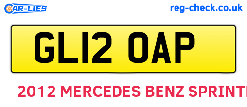 GL12OAP are the vehicle registration plates.