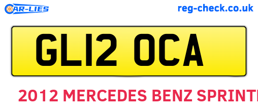 GL12OCA are the vehicle registration plates.