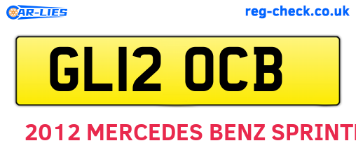 GL12OCB are the vehicle registration plates.