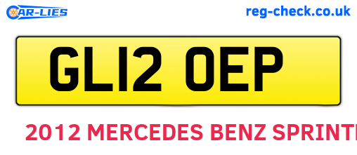 GL12OEP are the vehicle registration plates.