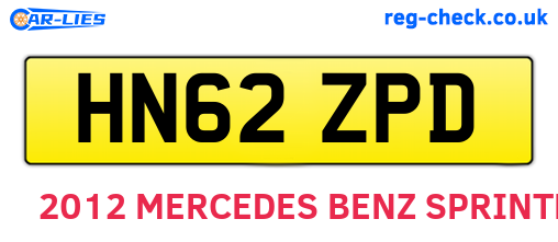 HN62ZPD are the vehicle registration plates.