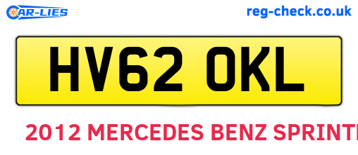 HV62OKL are the vehicle registration plates.