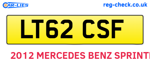 LT62CSF are the vehicle registration plates.