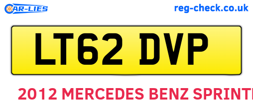 LT62DVP are the vehicle registration plates.
