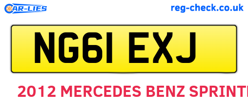 NG61EXJ are the vehicle registration plates.
