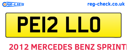 PE12LLO are the vehicle registration plates.