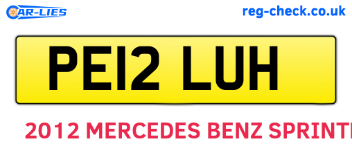 PE12LUH are the vehicle registration plates.