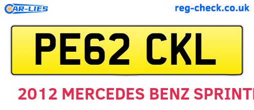 PE62CKL are the vehicle registration plates.