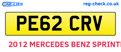 PE62CRV are the vehicle registration plates.