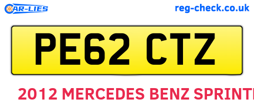 PE62CTZ are the vehicle registration plates.