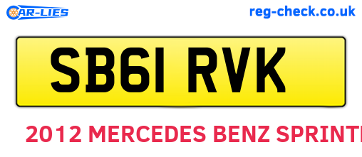 SB61RVK are the vehicle registration plates.