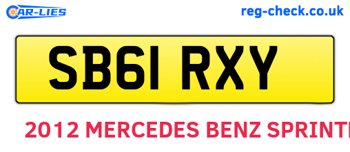 SB61RXY are the vehicle registration plates.