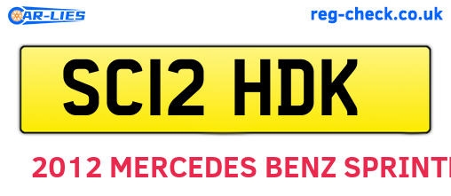 SC12HDK are the vehicle registration plates.