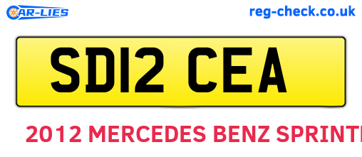 SD12CEA are the vehicle registration plates.