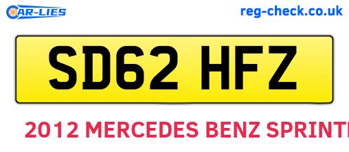 SD62HFZ are the vehicle registration plates.
