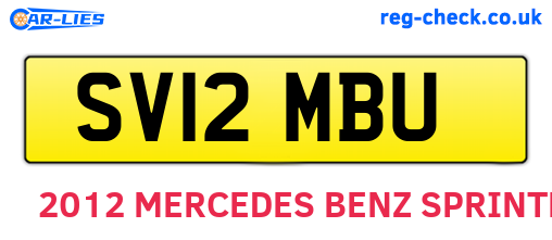 SV12MBU are the vehicle registration plates.