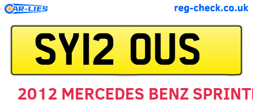 SY12OUS are the vehicle registration plates.