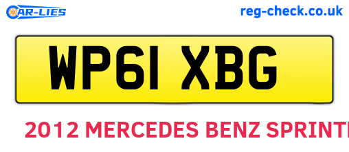 WP61XBG are the vehicle registration plates.
