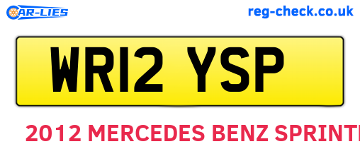 WR12YSP are the vehicle registration plates.